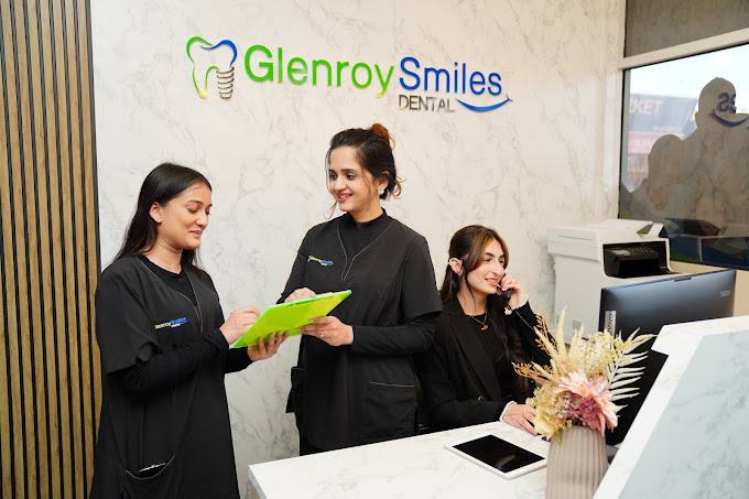 The friendly front desk team at Glenroy Smiles Dental